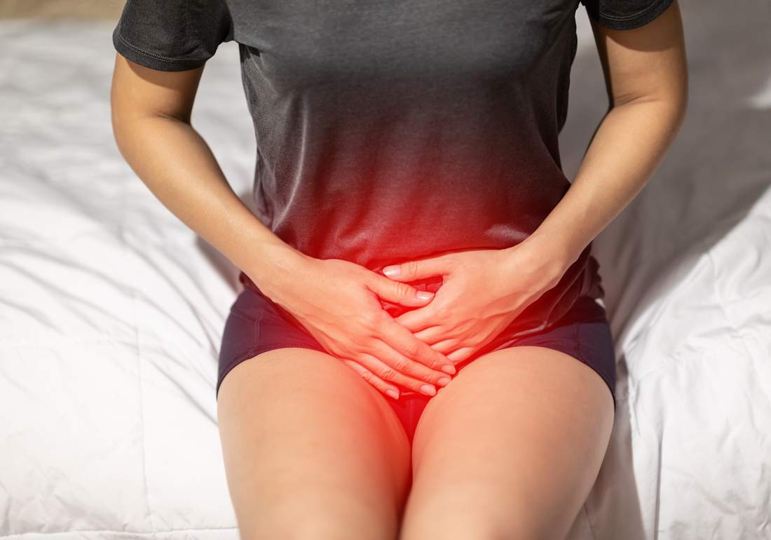 Woman showing pain symptoms