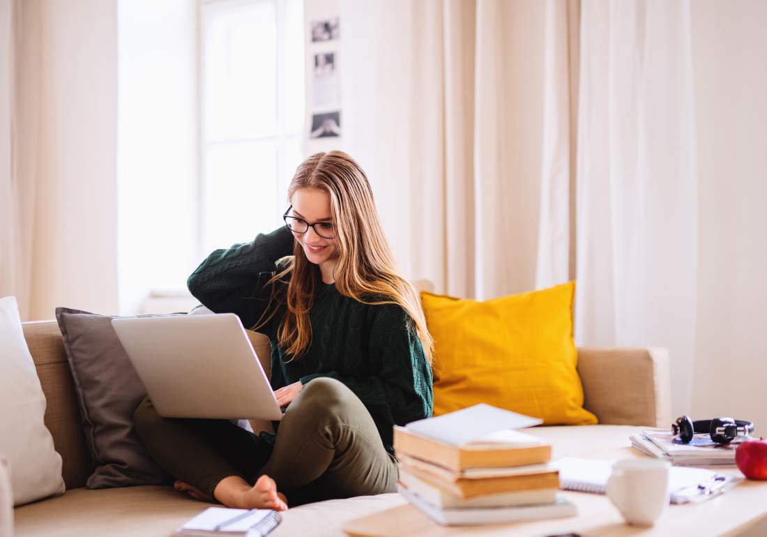 Researching endo basics on laptop