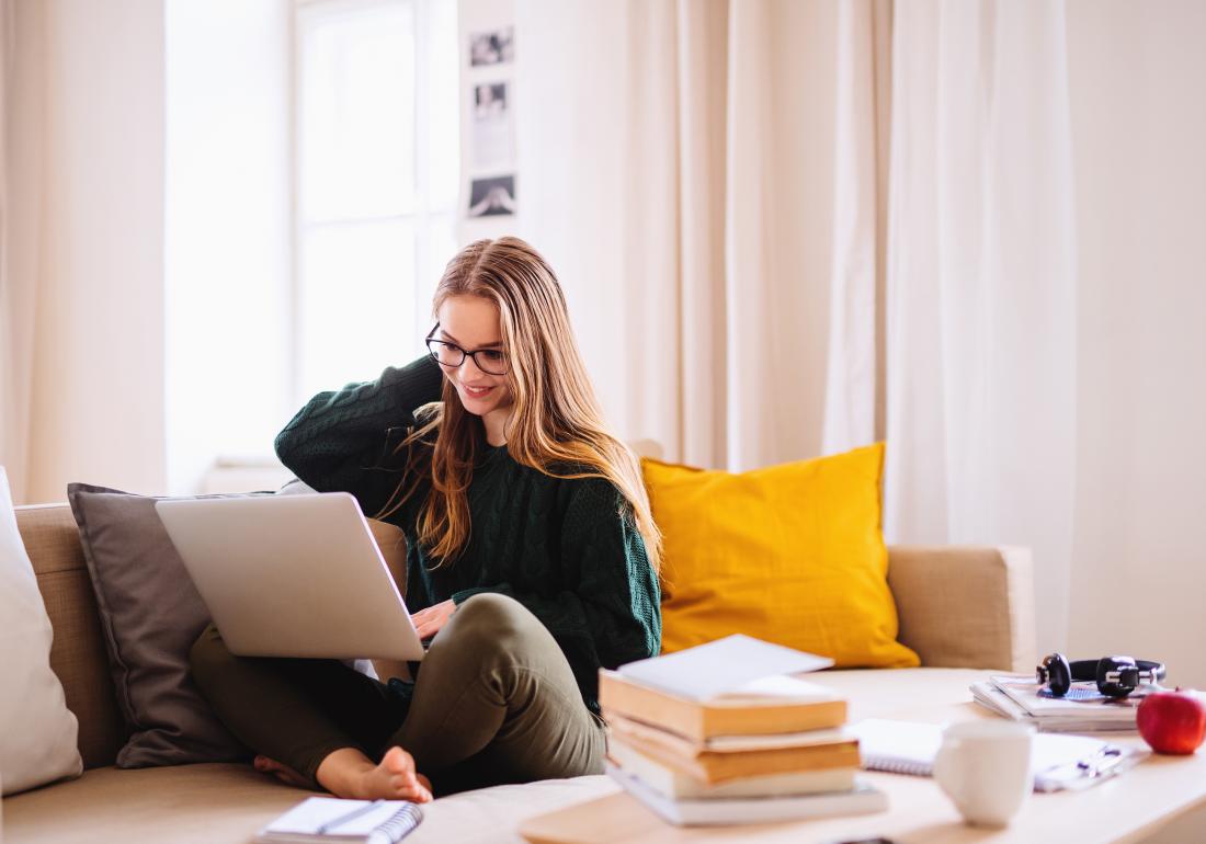 Researching endo basics on laptop