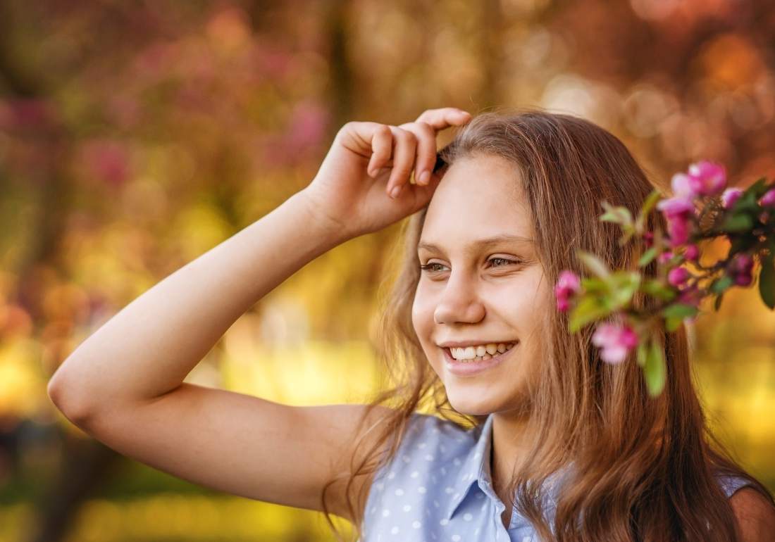 Young girl smiling