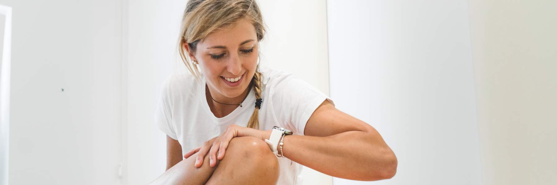 Pelvic physio treating a person with endo by stretching