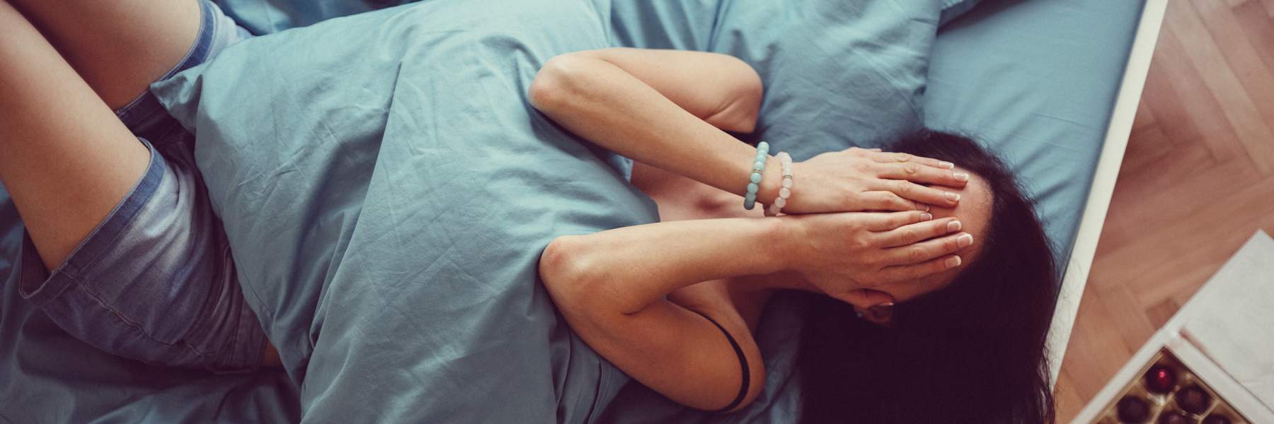 Girl in pain from endo period