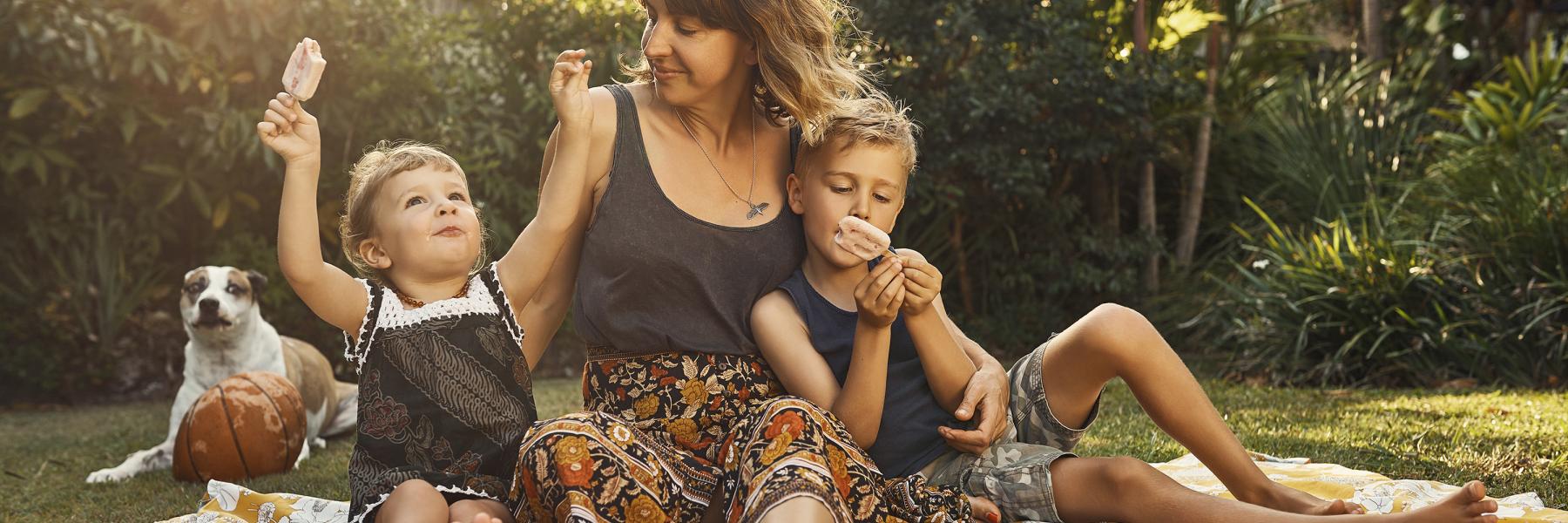 Family having picnic