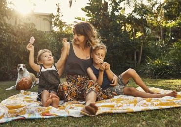 Family having picnic