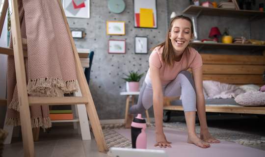 Young person doing yoga
